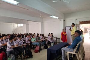 Principal Dr. Suhas Sapate Sir giving the brief introduction about the event in a presence of our Director Prof. Viren Bhirdi Sir